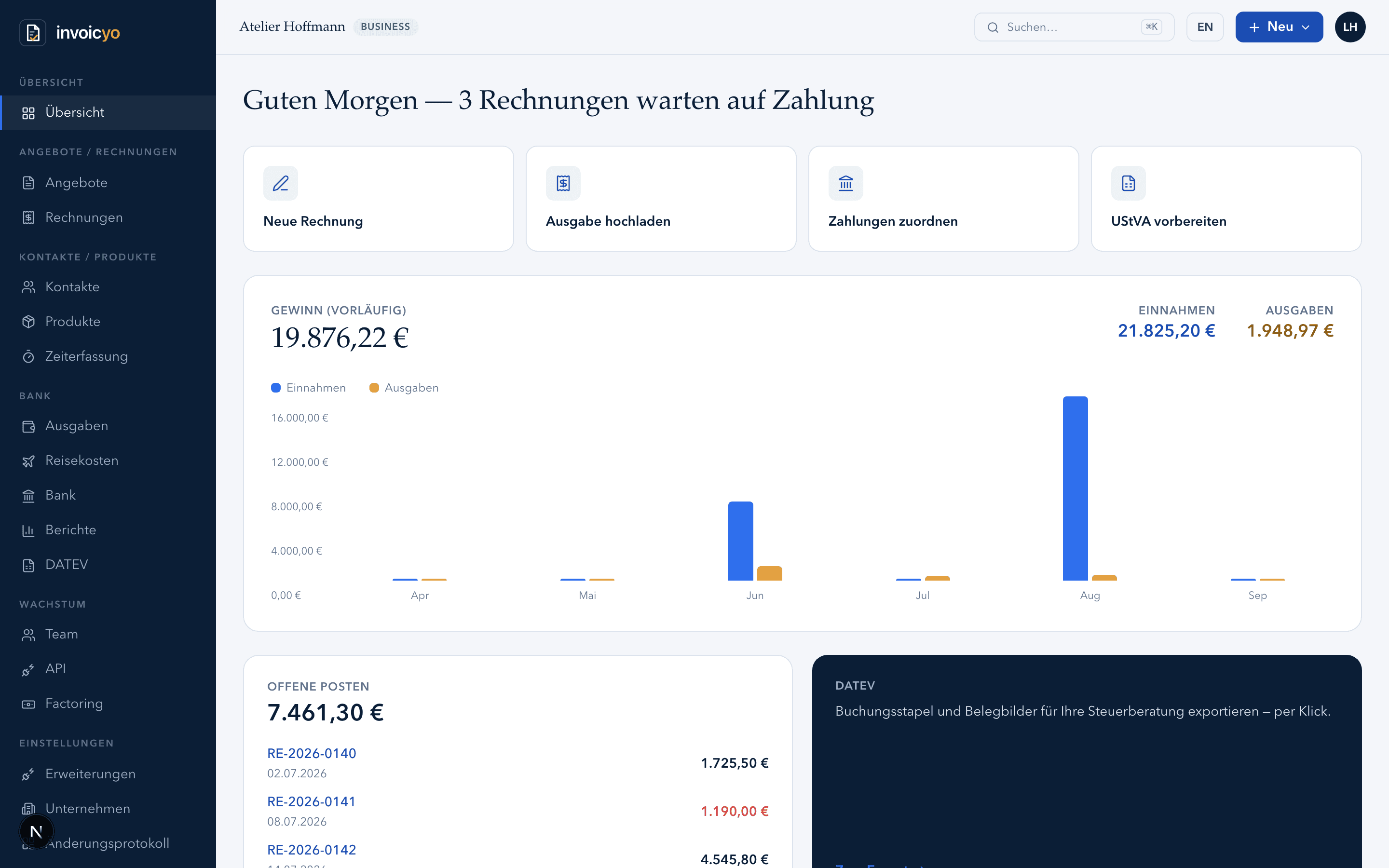 Invoicyo — Dashboard